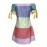 Color Block Striped Print Off-shoulder Dress, Casual Knot Sleeve Dress For Spring & Summer, Women's Clothing
